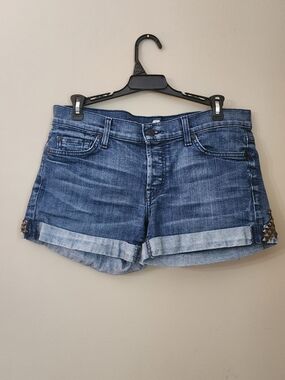 7 For All Of ManKind Denim jeans shorts  Button Fly Women Size 27